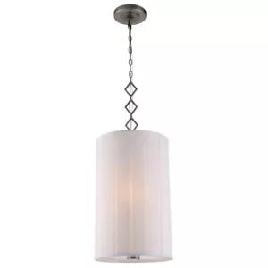 Chandelier Pendant Vintage Nickel Dining Room Ceiling Lamp Shade Light Fixture - Picture 1 of 2