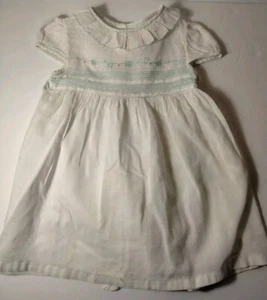Vestido de levita vintage Nannette originales para niñas pequeñas delicado bordado verde azulado - Imagen 1 de 20