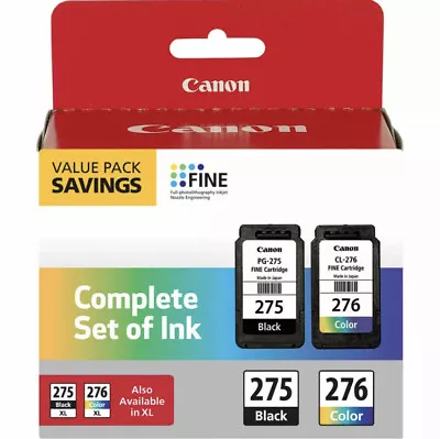 Canon PG-275/CL-276 Value Pack Ink Cartridges for PIXMA TS3520, TR4720 printers - Image 1 of 4
