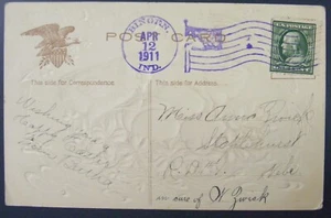 Bingen Indiana Adams Co 1911 15 estrellas insertadas bandera sello de mano cancelación DPO 1871-1914 - Imagen 1 de 3