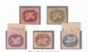 LUOGOTENENZA 1945 - CORALIT LEONE DI SAN MARCO SERIE 05v. NUOVI MNH - Foto 1 di 2