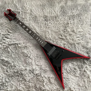 Black Electric Guitar Flying V Solid Body Black Hardware H Pickup FR Bridge - Bild 1 von 7