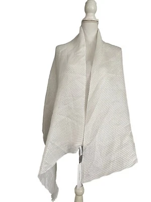 NWT Calvin Klein White Accordian Pleat Wedding Wrap Shawl Scarf $48 #MQ12 - Image 1 of 4