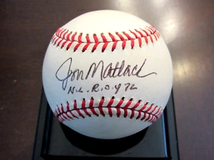 JON MATLACK NL ROY 1972 NEW YORK METS SIGNED AUTO ONL BASEBALL BECKETT BEAUTY - Picture 1 of 3
