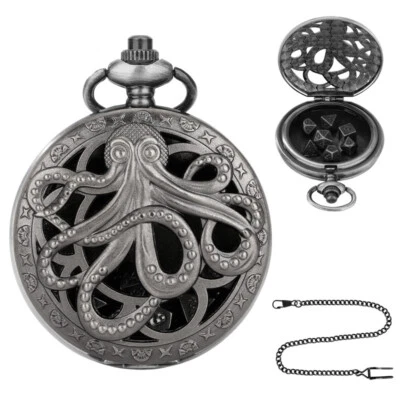 7pcs Polyhedral MetalDices DND Dice Set with Octopus Pocket Watch Shell Case - Image 1 of 4