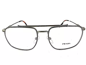 Auténtico marco de gafas para hombre PRADA VPR 56U VIX-1O1 55 mm plateado mate Italia - Imagen 1 de 6