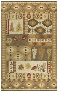 Rizzy Rugs Brown Leaves Wool Tufted Trees Southwestern Area Rug Floral NWD105 - Picture 1 of 8
