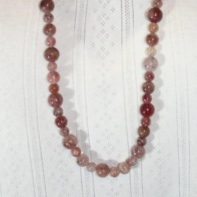 Ожерелье с полудрагоценными коричнево-розовыми полированными бусинами авантюрин драгоценные камни 35 дюймов - Изображение 1 из 4