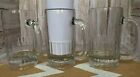 VTG BEER MUGS GLASSWARE 6" TALL HEAVY DUTY DRINK GLASS Large 16 oz stein (3)