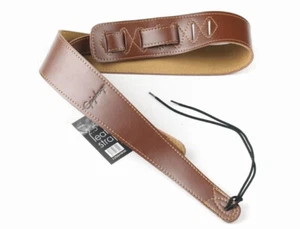 Epiphone Premium Leather Guitar Strap, Brown - Picture 1 of 2