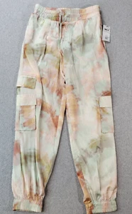Pantalones de chándal Guess Cargo Annka Charm estampado tie dye para mujer pequeños nuevos con etiquetas - Imagen 1 de 13