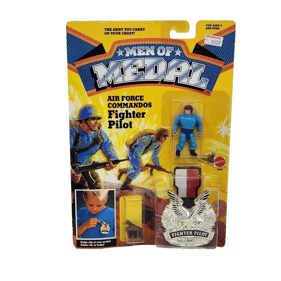 Vintage 1988 MATTEL Men of Medal Air Force Commandos Fighter Pilot #2405