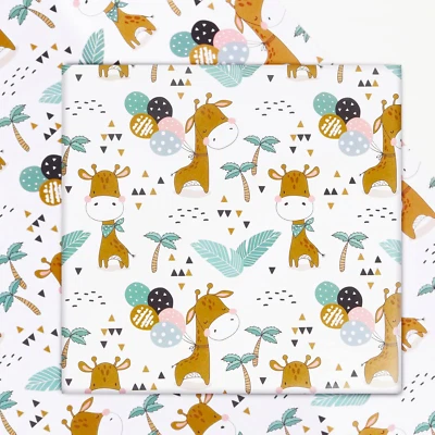 Birthday Wrapping Paper for Baby Boys Kids Girls, Giraffe Design Gift Wrapping P - Image 1 of 4