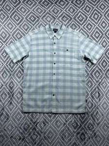 Patagonia Shirt Mens Large Green White Tattersall Plaid Hiking Organic Cotton - Picture 1 of 9
