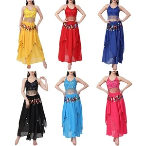 Damen Dancewear Crop Top Kleid Tanzoutfit Fasching Bauchtanz Quaste Saum - Bild 1 von 84