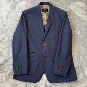 Schwarzbraun 1826 Herren Jesse Twill Hacking Ungefüttert 2-Knopf Blazer Navy • L - Bild 1 von 13