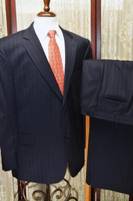 Traje de negocios Jos A Bank Signature 46 R azul marino oscuro a rayas 100 % lana 1vent w5j9 Foto 1 de 4