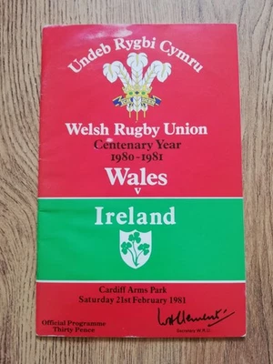 Wales v Ireland Feb 1981 Rugby Programme - Image 1 of 2