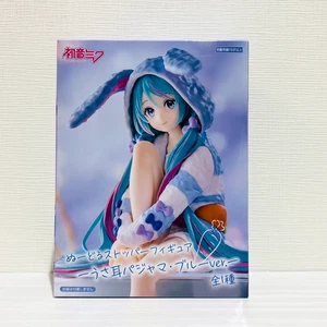 Hatsune Miku Noodle Stopper Figure Rabbit Ear Pajamas Blue Ver. FuRyu Usamimi - Picture 1 of 5