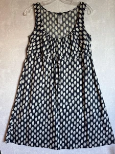 Patagonia Dress Womens 2 Black White Sleeveless Ruffle Organic Cotton Hemp Tie - Picture 1 of 6