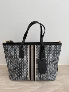 Tory Burch Gemini Small Black/Grey Tote - Picture 1 of 8