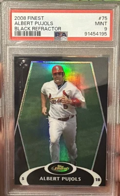 2008 Topps Finest - Albert Pujols #75 Black Refractor /99 PSA 9 Mint Cardinals - Image 1 of 3