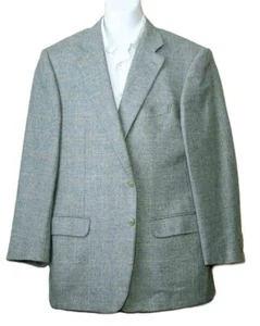 Ermenegildo Zegna Cashmere Blazer Sport Coat Gray Yellow Check Men's 44R - Picture 1 of 5
