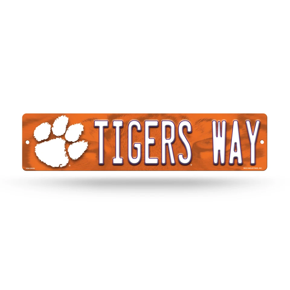 Clemson Tigers NCAA 16" " Plastic Street Sign Clemson Rico Industries