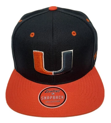 Zephyr NCAA Miami Hurricanes "Z11" Flat Bill SnapBack Hat BRAND NEW WITH TAGS - Image 1 of 4