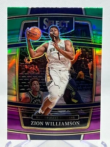 ZION WILLIAMSON 2021-22 Panini Select #96 Concourse VERDE BLANCO PÚRPURA PRIZM - Imagen 1 de 2