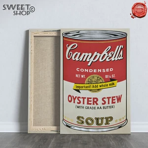 GEMÄLDE Andy Warhol OYSTER STEW CAMPBELLS Leinwanddruck Canvas POP ART QUALITÄT  - Bild 1 von 2