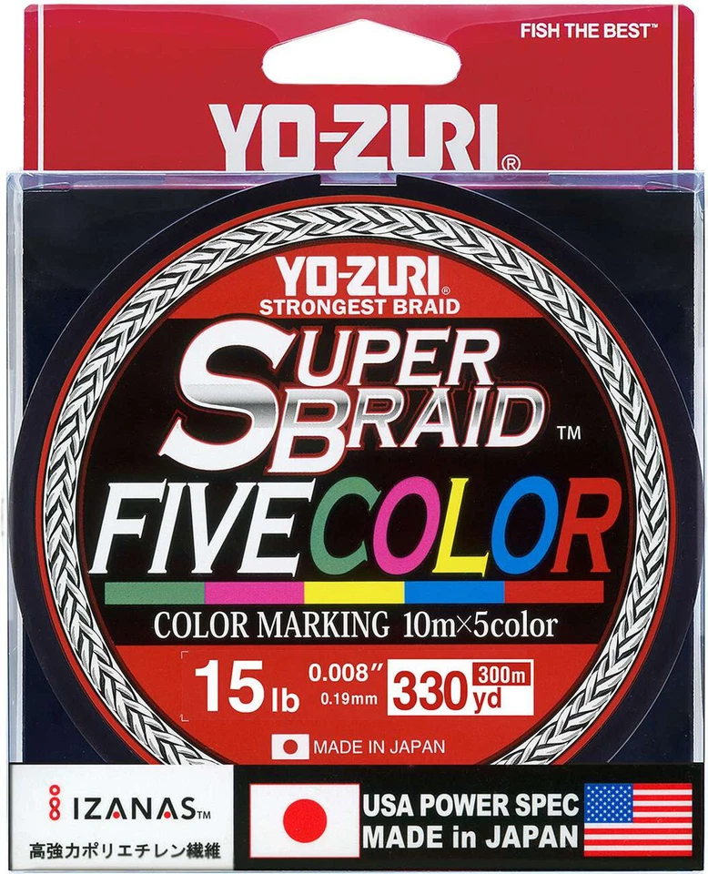 Yo-Zuri YZ-SB-15LB-5C-330YD Superbraid Five Color 330Yds 15Lbs (5 Color)