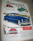 1950 Mercury large-mag car ad -"A dream to drive"