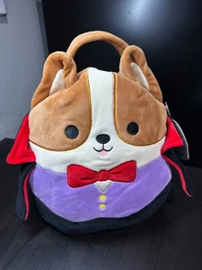 Squishmallows Reginald Vampire Corgi Treat Pail Ultra soft Official Plush NWT - Picture 1 of 4