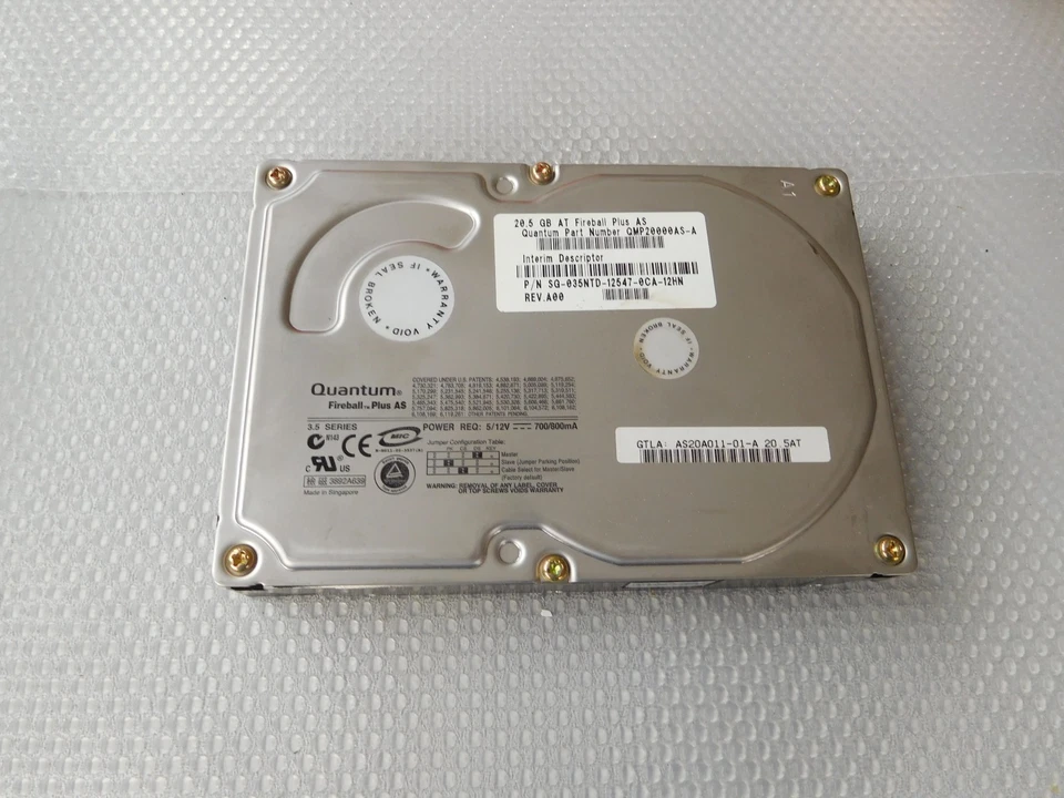 Quantum Qmp20000as-a, 20,5GB At Fireball Plus As , P/N SG-035NTD-12547-0CA-12HN - Image 1 of 4