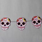 Red Sugar Skull Bunting Rockabilly Tattoo Wedding Party Decoration Candy Skulls