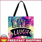 Live Laugh – Leinen-Einkaufstasche mit großem Fassungsvermögen