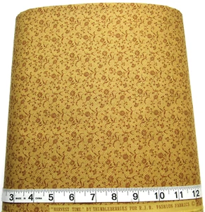 Vintage Harvest Time BTY Thimbleberries RJR Cotton Sew Quilt Craft Fabrics Gold - Picture 1 of 3