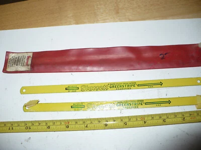 NOS Vintage 2 Starrett SF108 10" Hacksaw Blades Greenstripe High Speed Foto 1 de 2