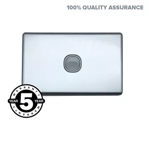 Slim 1 Gang 1 Switch Power Point Outlet for Lights Aluminum Body Silver Colour - Picture 1 of 6