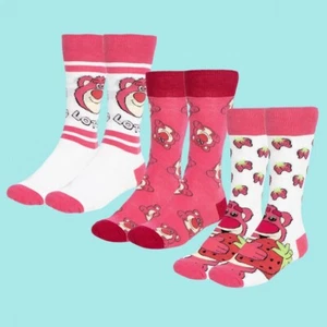 Official Pixar Toy Story Lotso Three Pack Crew Socks - Picture 1 of 4