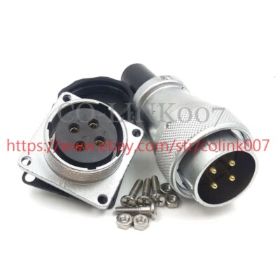 WS28 4Pin Power Connector,25A Bulkhead Connector Aviation Industrial Solder Plug - Image 1 of 4