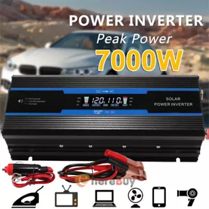 7000W 6000W Car Power Inverter DC 12V To AC 110V adapter Converter 2 usb 2 AC - Picture 1 of 128