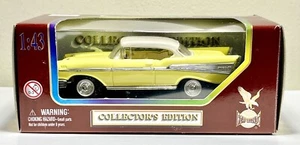 Road Legends 1957 Chevrolet Bel Air 1:43 Yellow Die-cast Collector’s Edition - Picture 1 of 11