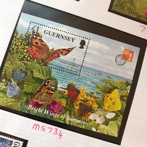 Guernsey Mint Endangered Species Wings Summer 1997 Butterflies Moths Minisheet - Picture 1 of 1