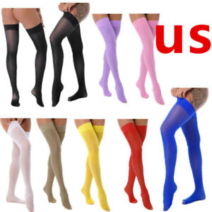US Women Pantyhose Glossy Thigh High Stockings Sheer Shiny Oil Stockings Hosiery