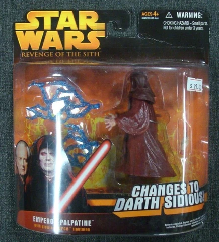 Star Wars ROTS Palpatine Changes to Darth Sidious 4" Figure 2005 Hasbro Cover