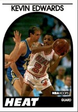 1989-90 Hoops Basketball Card Kevin Edwards Miami Heat #41