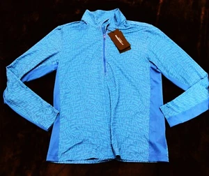 NUEVO CON ETIQUETAS J. Lindeberg Azul Luke Media Cremallera Capa Media Chaqueta Para Hombre L Grande $145 - Imagen 1 de 1