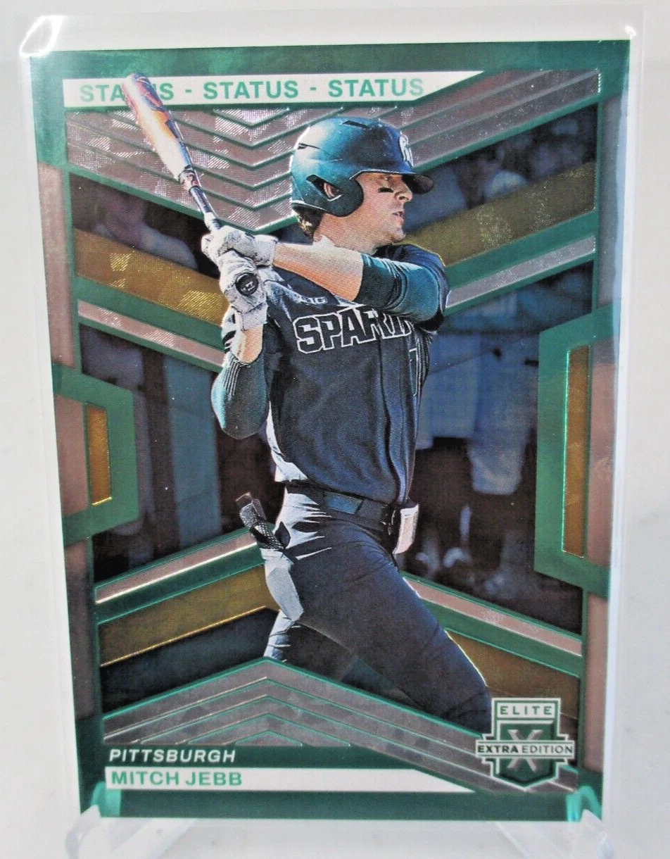 2023 Panini Elite Extra Edition Mitch Jebb GREEN STATUS SP #'d 141/499 Pirates